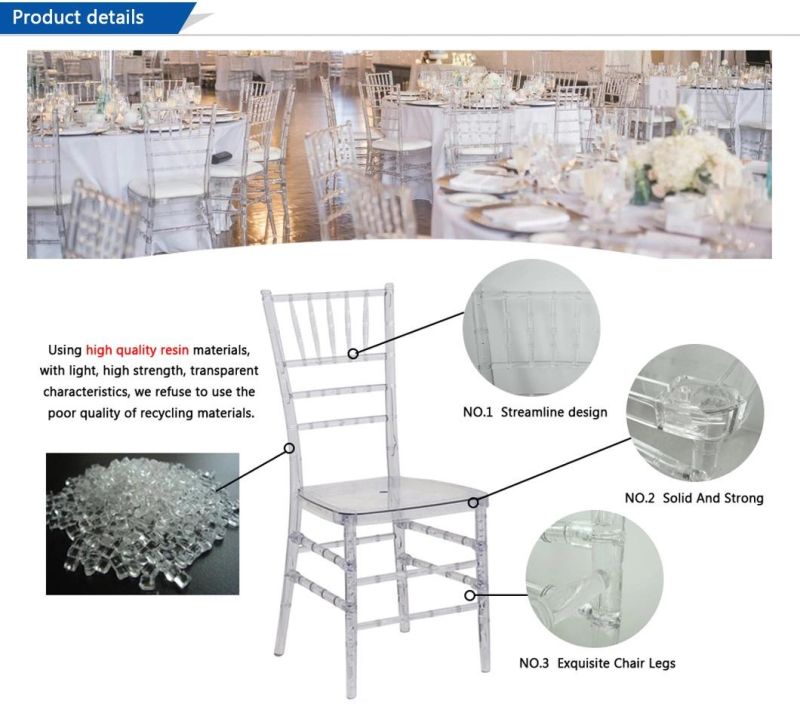 Custom Wholesale Transparent Dining Acrylic Chiavari Chair for Wedding