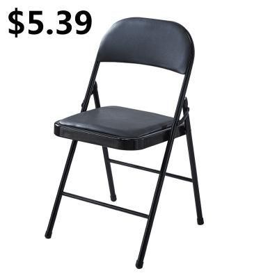 New Outside Padded Seat Metal Leg Portable Plastic Stacking Folding Chair
