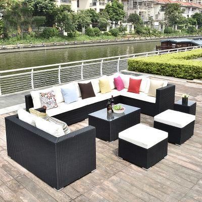 Outdoor Aluminum Steel Set Garden Single Sleeper Sofa Set with Cushion