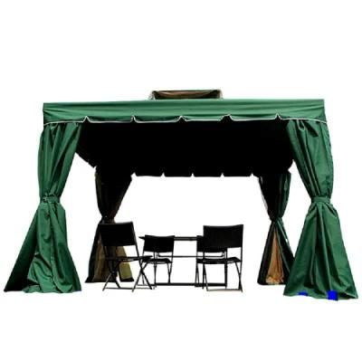 Outdoor Gazebo Pop up Tent, Aluminum Frame Soft Top Outdoor Patio Gazebo with Polyester Curtains and Air Venting Screens Esg17598