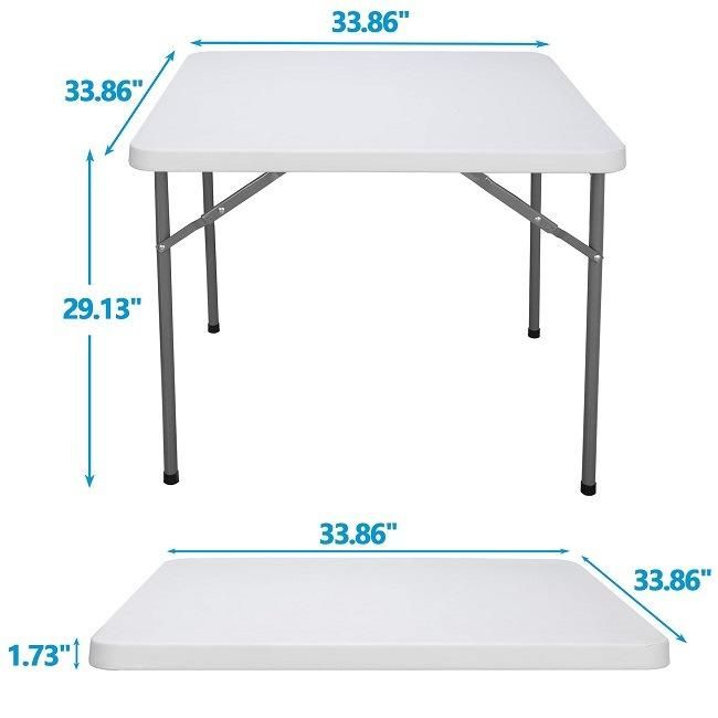 Plastic Outdoor Indoor Kitchen Dining Portable White Square Folding Table