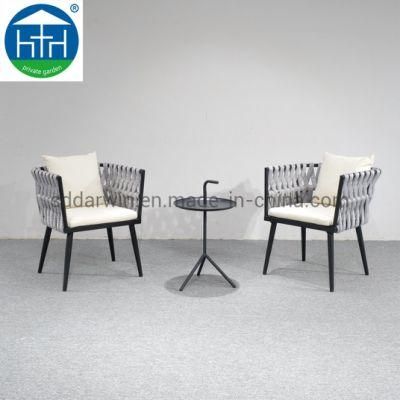 New Design Colorful Rope Weaving Hotel Cafe Table and Chairs Patio Outdoor Furniture