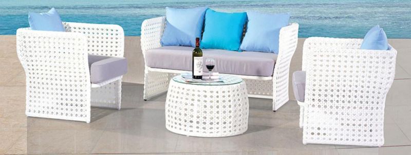 Wholesale PE Rattan Furniture Wicker Rope Woven Outdoor Garden Sofa