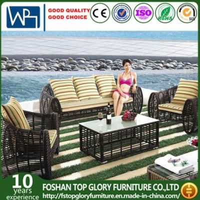 Modern Restaurant Coffee Shop Rattan Fabric Leisure Sofa for Indoor Outdoor