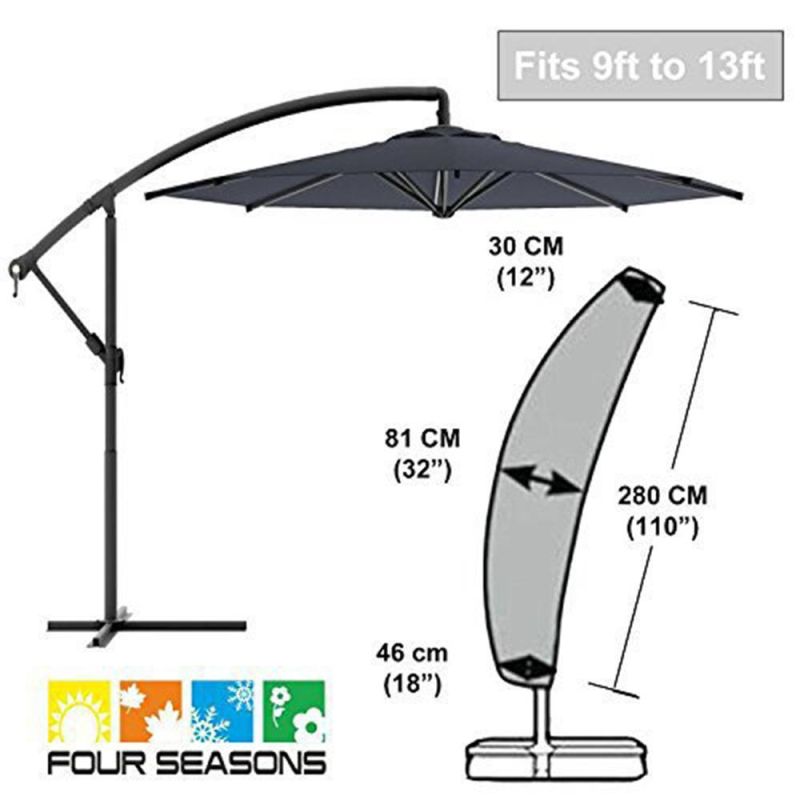 Umbrella Cover with Zip and Water Resistant Fabric Sunshade Umbrella Cover with Zipper, Outdoor Patio (Cover Only-Umbrella and Stand not included) Wyz13336
