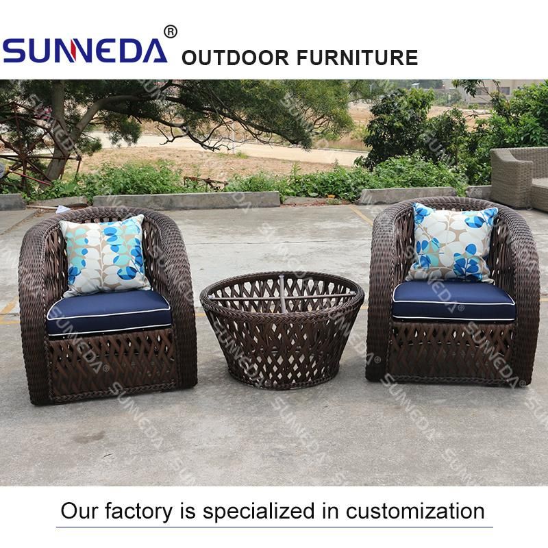 Modern Simple Outdoor Garden Hotel Cafe Coffee Table Restaurant Furniture Rattan Table & Chair Set