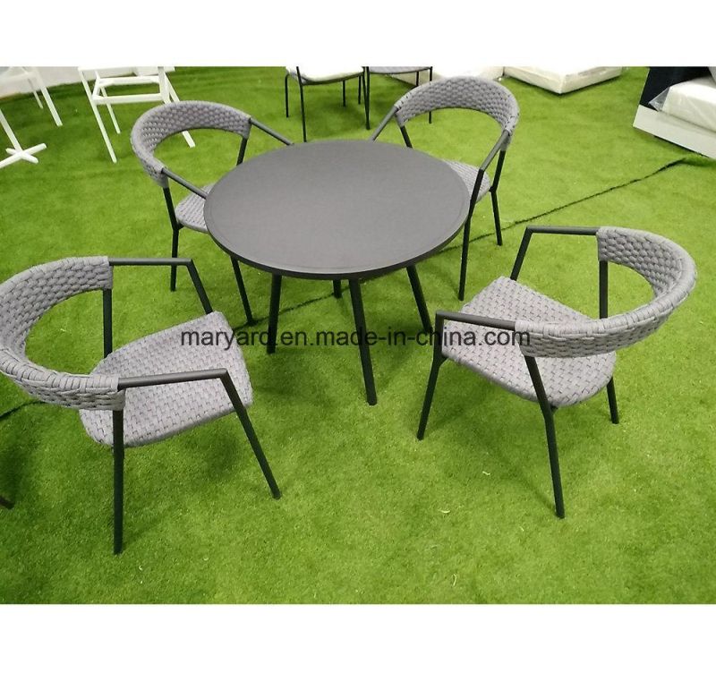 Outdoor Furniture Rope Weaving Garden Dining Chair for Cafe Restaurant