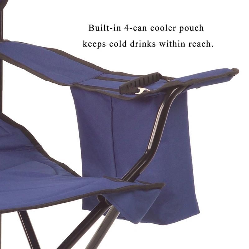 Outdoor Camp Chair with Cooler Bag Build in 4 Can Side Pocket Folding Portable Camping Chair