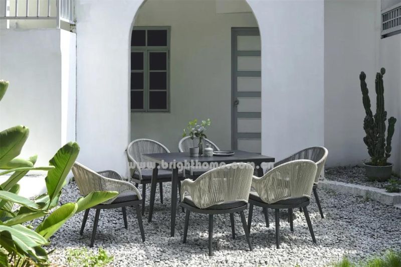 Aluminium Rope Chair and Table Outdoor Dining Furniture