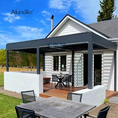 AlunoTec Outdoor Motorized Opening Waterproof Louvre Roof Gazebo 3x3 Aluminium Pergola Pergolas Connect