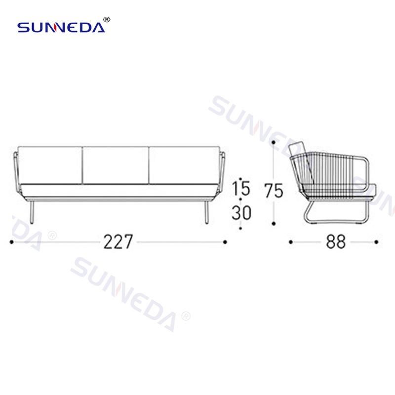 Outdoor Villa Sofa Set with High Density Sponge Without Deformation