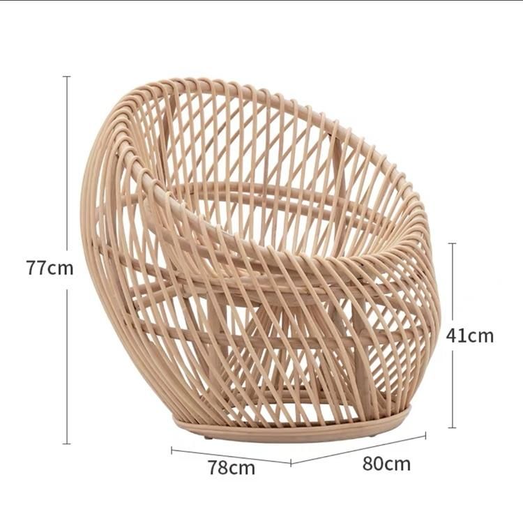 Nordic Rattan Woven Homestay Balcony Single Sofa Chair Simple Household Living Room Leisure Recilner Chair