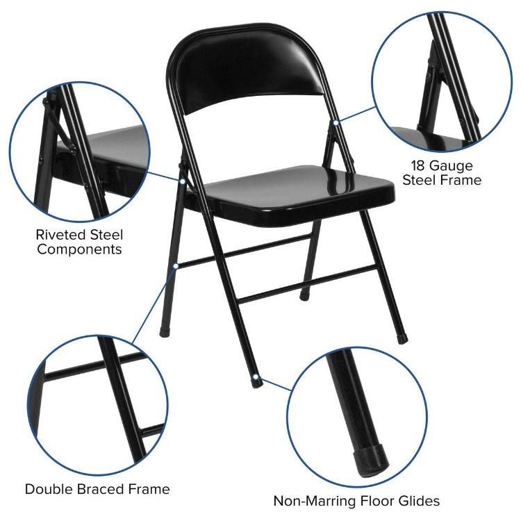Outdoor Steel Dining Metal Folding Chair for Camping/Garden