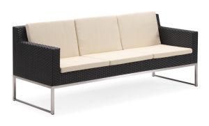 Outdoor Furniture Rattan Sofa with Stainless Steel Legs