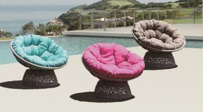 Garden Patio Leisure Rattan Portable Rotary Chair with 360-Degree Swivel