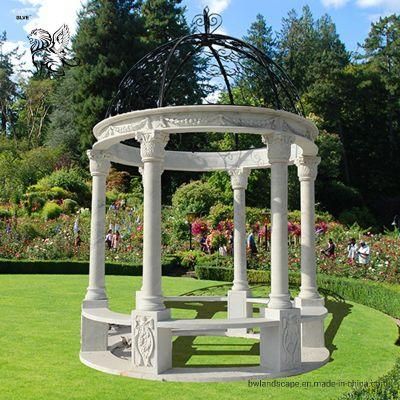 Cheap Price Outdoor Decorative Marble Stone Garden Wedding Tent Gazebo Mgd-01