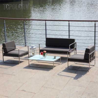 Modern Hotel Resorts Wooden Metal Outdoor Garden Patio Bistro Home Furniture Sofa Set