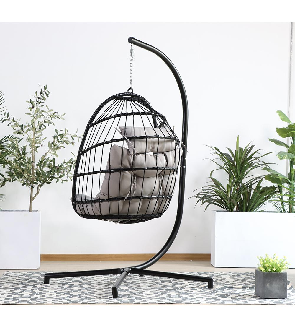 China Metal Customized OEM Foshan Egg Aluminium Swing Wicker Furniture Hang Chair