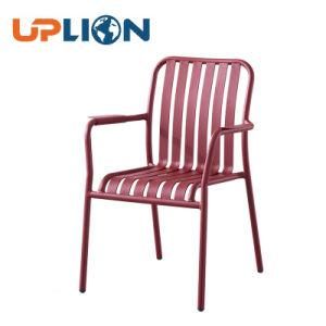 Outdoor Garden Metal Dining Chairs Modern Strong Durable Stacking Chairs