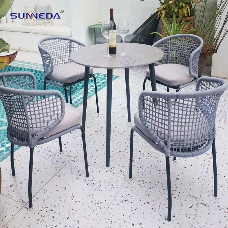 Best Sell Aluminum Frame Outdoor Furniture Rope Garden Dining Chair