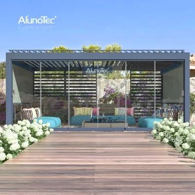 Customized Luxury Adjustable 4x4 Pergola Aluminium Metal Garden Gazebo Garden Buildings Motorized Arbours