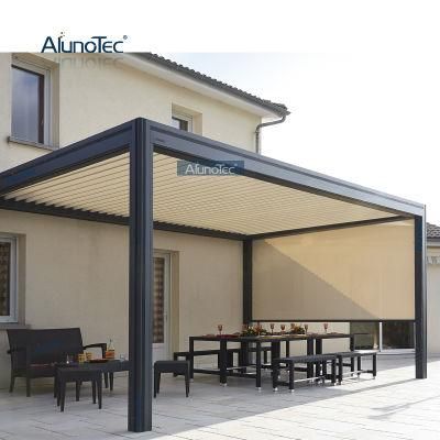 Waterproof Metal Outdoor Louver Canopy Patio Roof Garden Carport Awning Motorized Aluminum Pergola Gazebo with Zip Screens