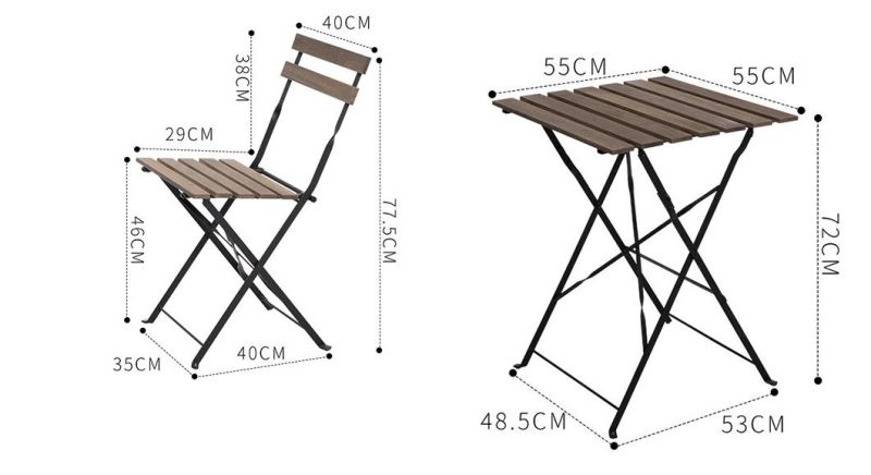 Foldable Acacia Wood Dining Room Waterproof Portable Table Chair Furniture Set