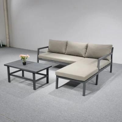 Unfolded Customized Outdoor Deep Seating Sectional Metal Garden Sofa Set