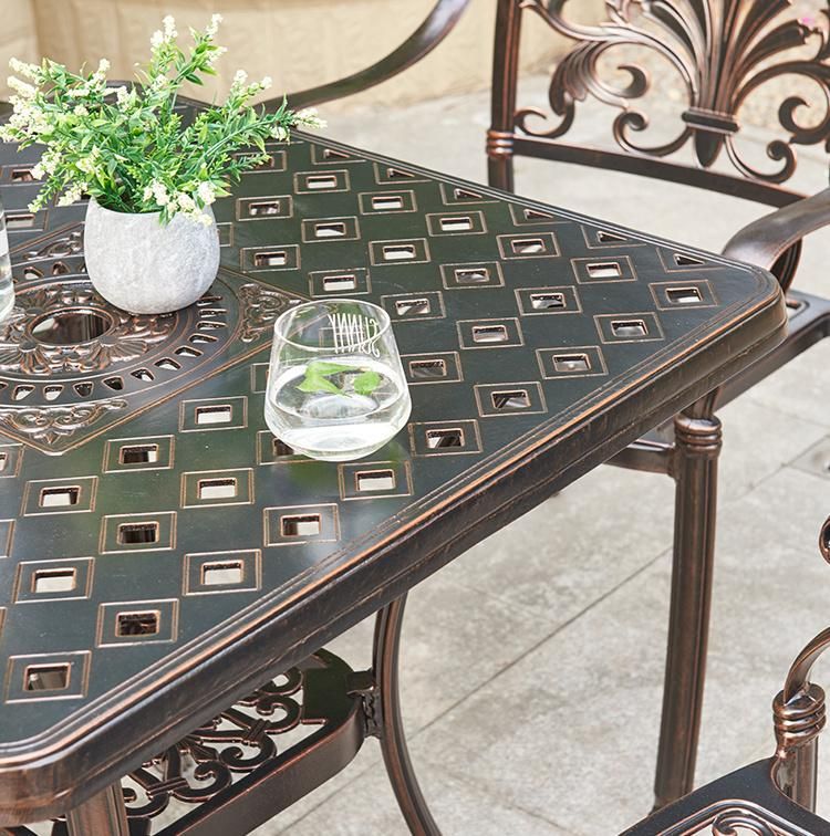 Cast Aluminum Outdoor Furniture Table Dinner Portable Set for Party