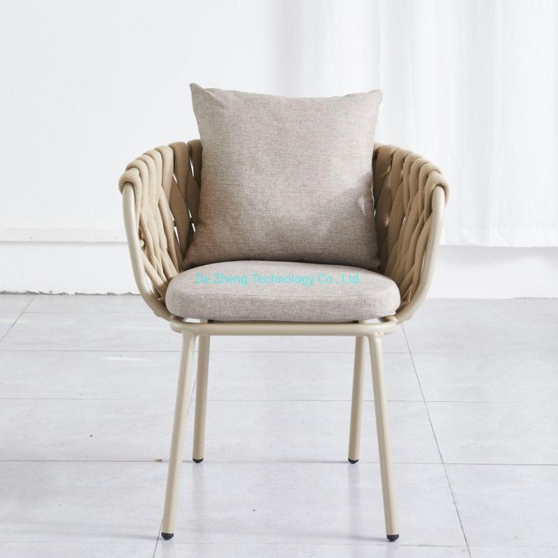 Chinese Manufacturer Garden Rope Dining Chair Restaurant Metal Chair and Table All Day Bistro Terrace Outdoor Furniture