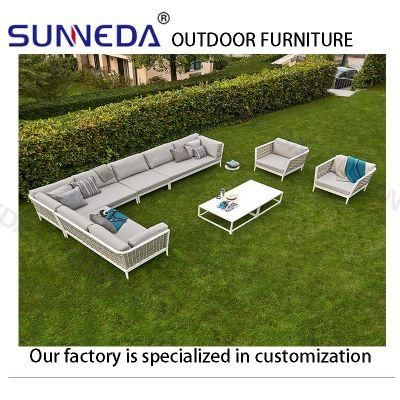 Outdoor L Shape Sofa Set with Coffee Table