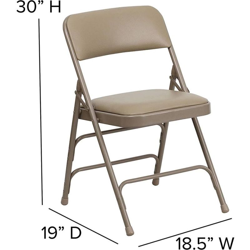 Outdoor Picnic Dining Beige Full Steel Metal Folding Chair for Event