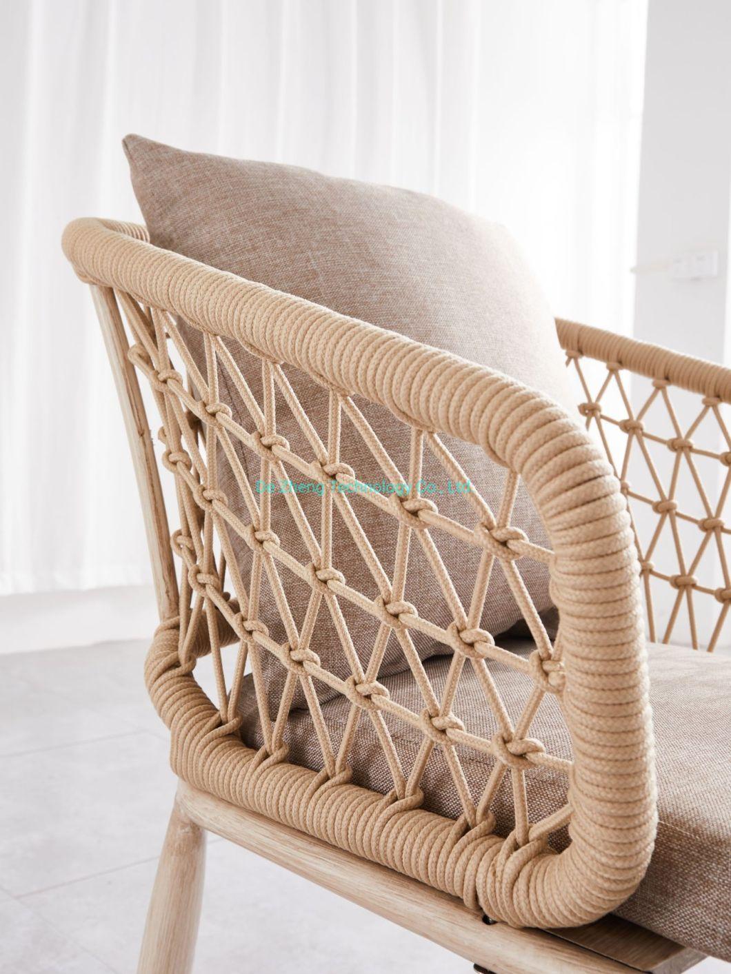 All Weather Rope Outdoor Dining Chair Modern Design Garden Terrace Chair Best Selling Comfortable Patio Dining Chair