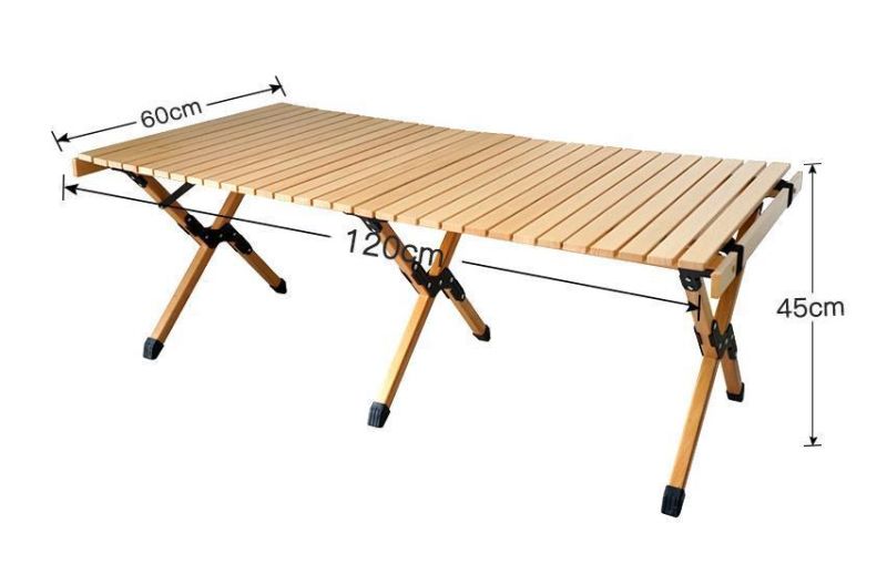 Lazyhiker Roll Top Folding Table Fashion Beech Wood Camping Table Portable Camping Table