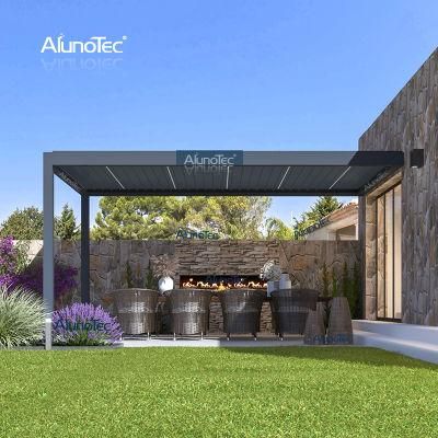 Customized Garden Aluminium Pergola Bioclimatic Outdoor Louver Pavilion Electrical 3x4 Metal Gazebo with Zip Screen