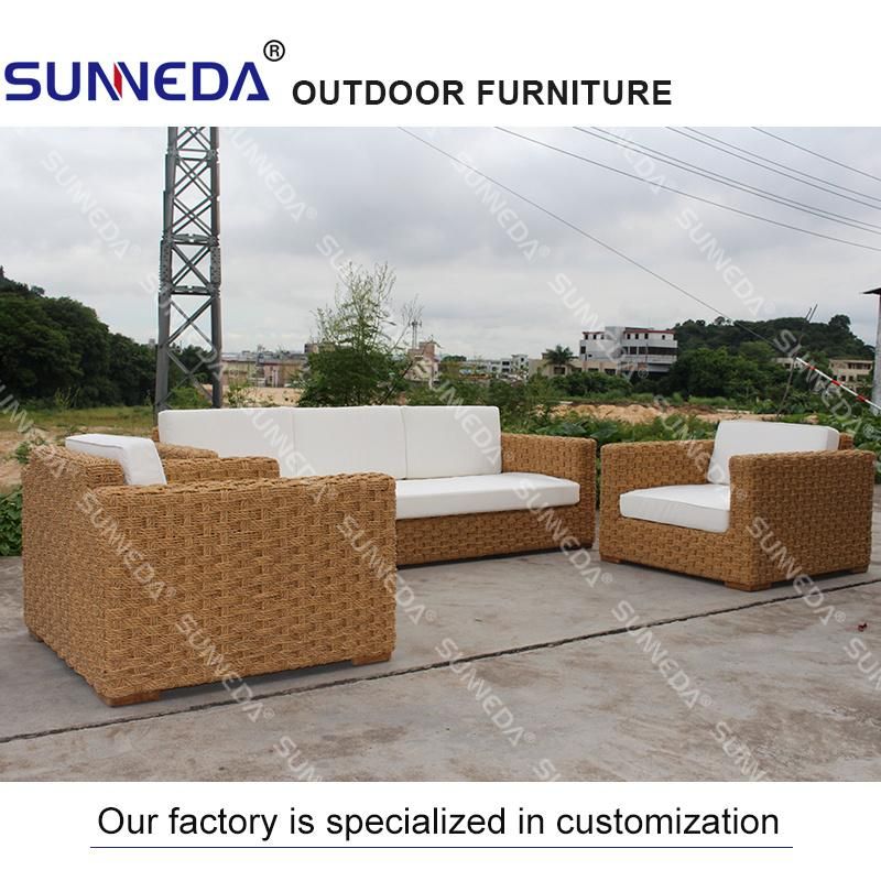 Modern Outdoor Garden Hotel Cafe Coffee Table Rattan Furniture Sofa Set