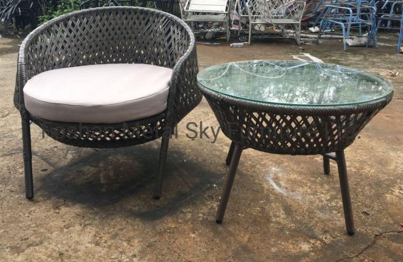 Outdoor Aluminum Wicker Rope Garden Hotel Villa Patio Rattan Sofa