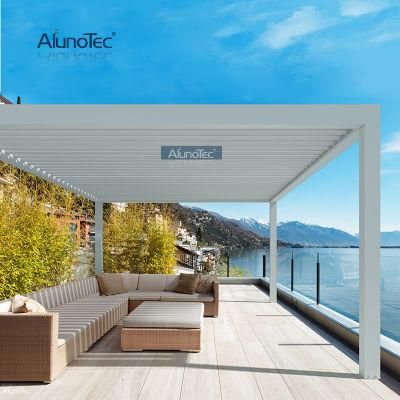 AlunoTec Outdoor Customized Waterproof Adjustable Roof Gazebo Motorized Aluminium Pergola Pergolas Para Terraza