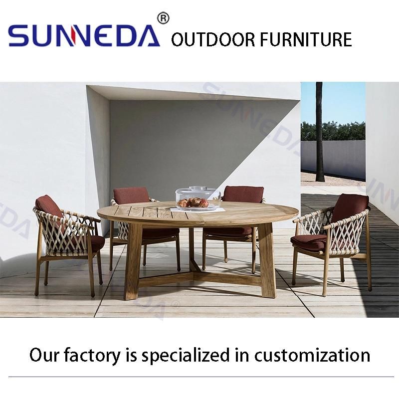 Hotsale Patio Hotel Restaurant Lawnmanor Webbing Weave Garden Armchair Set