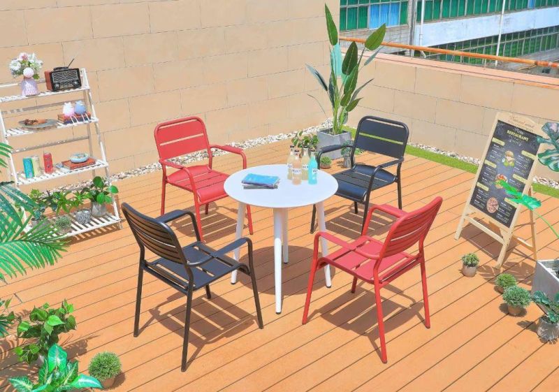Colorful Set Tables and Chairs Metal Outdoor Table Furniture Patio Table with Chair Furniture