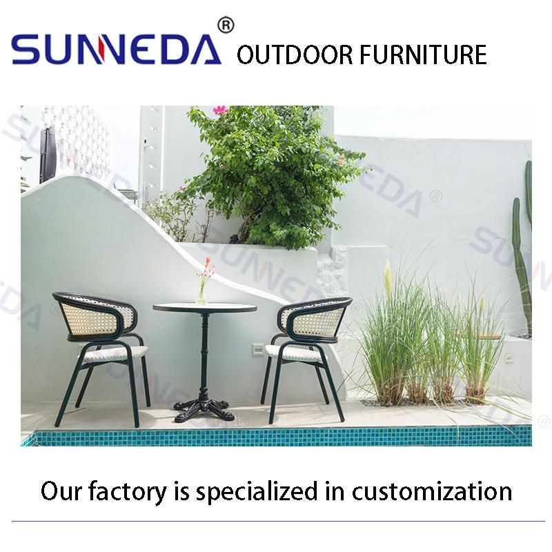 Outdoor Home Furniture Garden Sets Rattan Aluminum Chair with Table