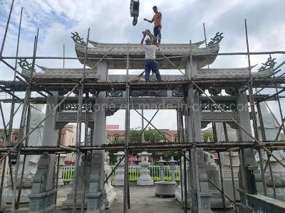 Large Stone Carving Archway Village Entrance Granite Door Archway Stone Paifang for Temple Mountain Gate