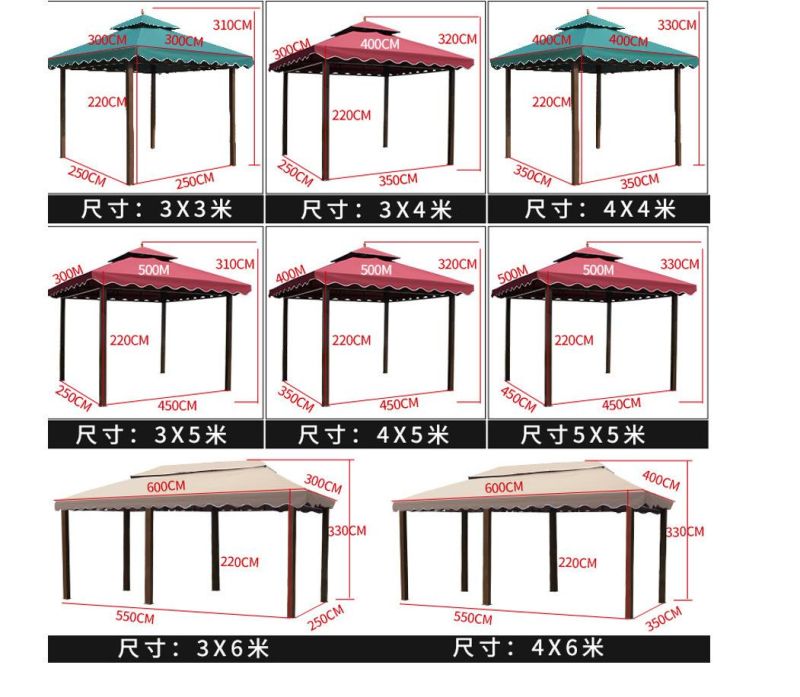 3*3m outdoor Garden Waterproof Patio Gazebo Umbrella