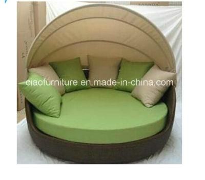 Rattan Furniture Garden Sunbed with Canopy (CF938L)