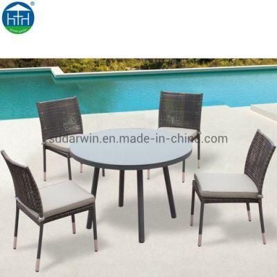 Modern Outdoor Garden Patio PE Rattan Dining Table and Chair