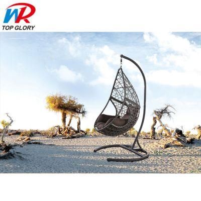 Swinging Canopy Hammock Outdoor Indoor Restaurant Double Seat Garden Patio Rattan Egg Swing Chair with Stand
