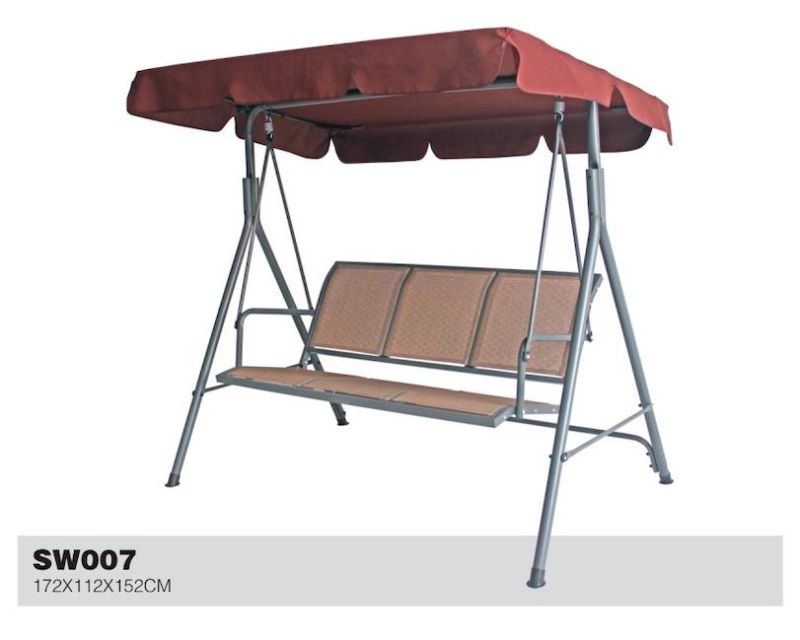 Outdoor Garden Straight Tube Textilene Swing Chair
