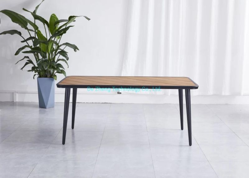 Wooden Looking Outdoor Durable Modern Teak Wood Dining Table