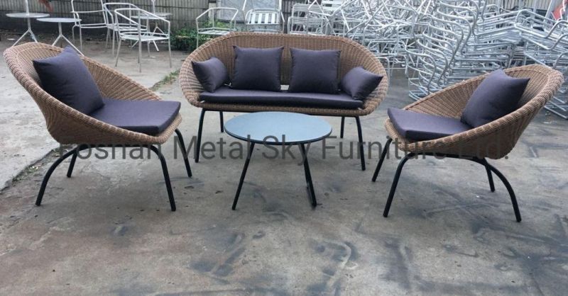 Outdoor Garden Hotel Restaurant Villa Patio Wicker Rattan Aluminum Sofa