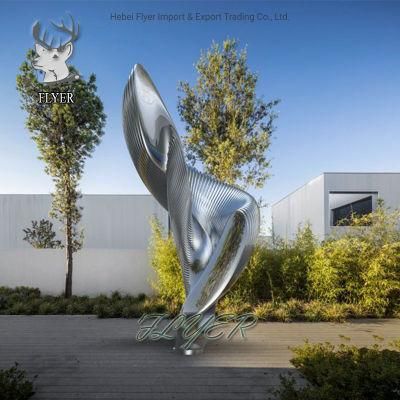 Factory Direct Urban Large Mirror Polishing Stainless Steel Art Sculpture